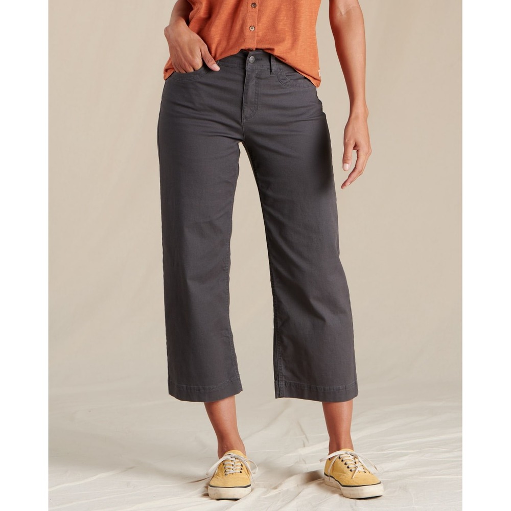 Toad&Co Earthworks Wide Leg Crop Pant Color Soot Size 10 New With Tags